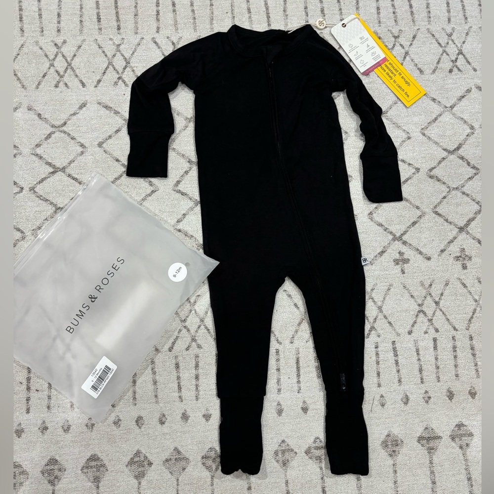 Bums & Roses Bamboo Convertible Romper in black